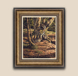 Bronze framed playing badgers print