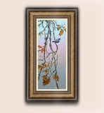 Bronze framed coal tit bird print