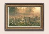 Framed barn owl in flight canvas print